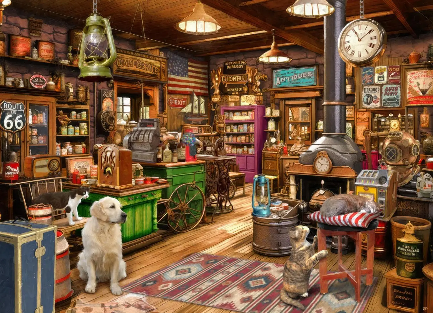 Vintage Collectible Shop - Винтажный антикварный магазин: Деревянный пазл из