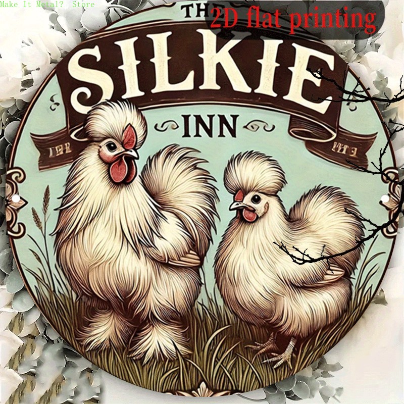Vintage Collectible Plates - Винтажная круглая жестяная табличка The Silkie