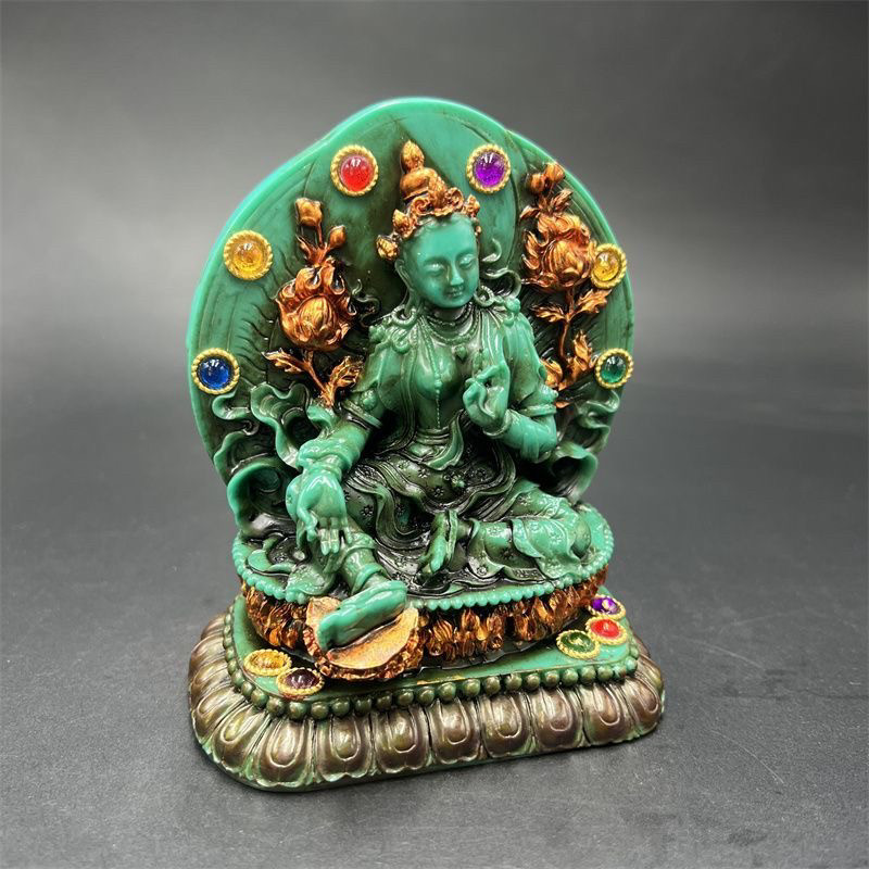 Vintage Collectible Ornaments - Тибетская винтажная статуэтка Зеленой Тары с