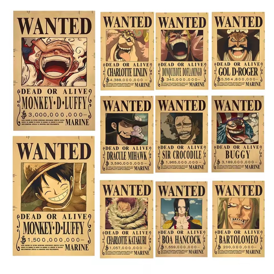 Vintage And Collectible Toys - Аниме-постеры «One Piece»: плакаты с розыскными