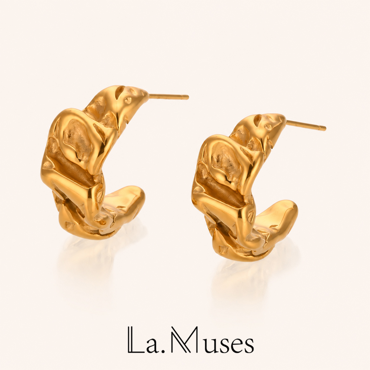 Vintage Collector - La.Muses креативные массивные металлические серьги-кольца золотого